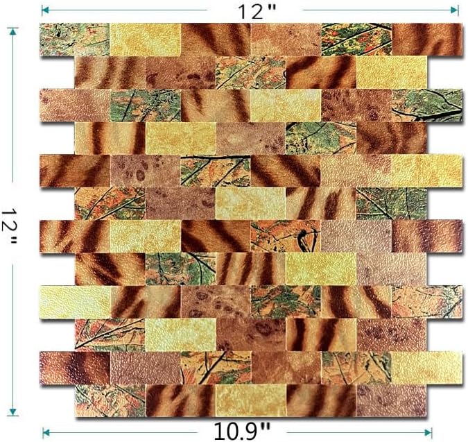 weimeisc 10-Sheet Peel and Stick Backsplash Tile for Kitchen, Self-Adhesive Backsplash Tile, Stick on Bathroom Vanities，Fireplace, Laundry Table (Print-5) - Image 2